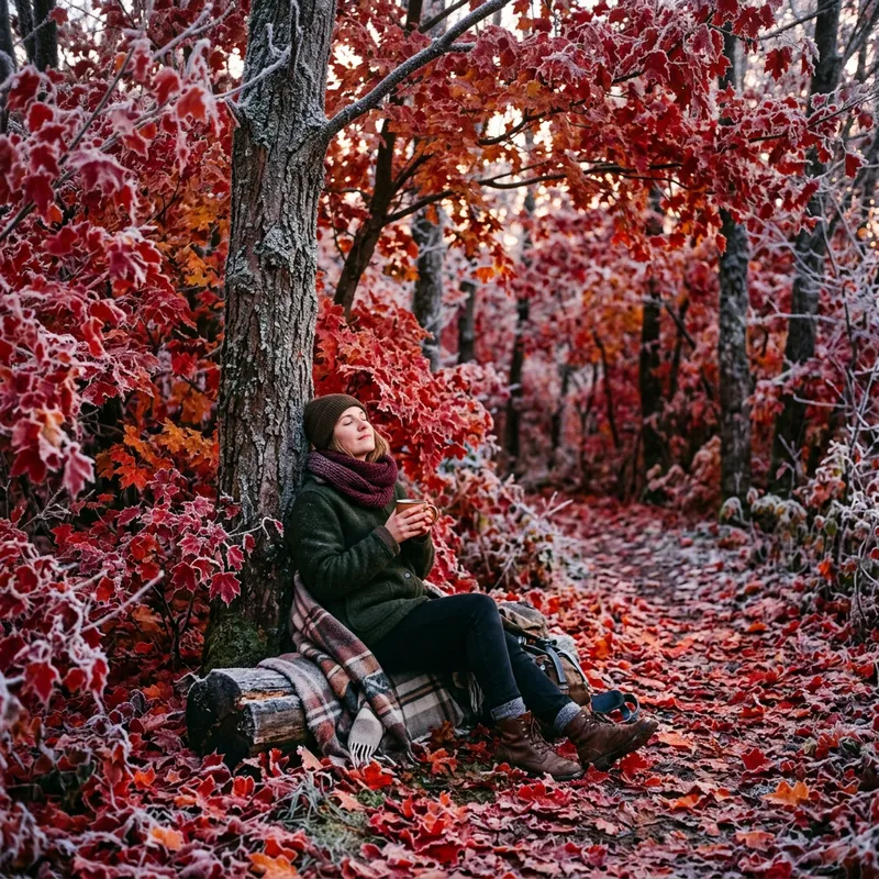 Maple Forest Love Seat: Red Leaves In Late February