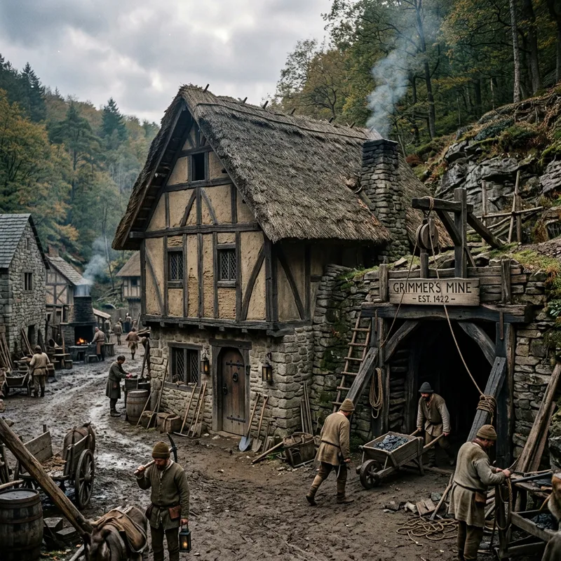 Medieval House with Mineshaft Entrance