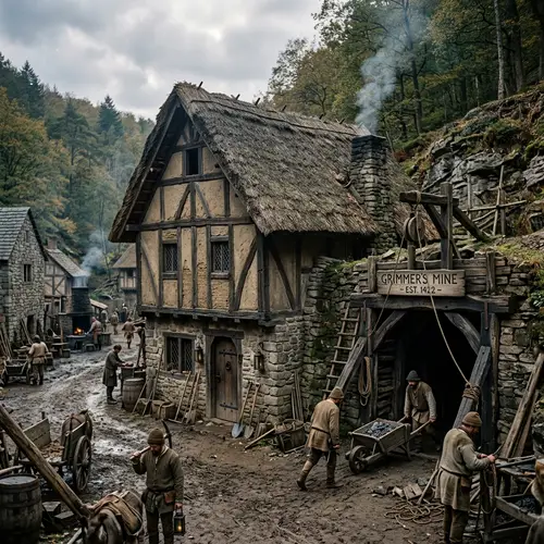 Medieval House with Mineshaft Entrance