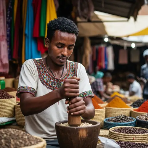 Ethiopian Young Man at Work - Cultural Insights