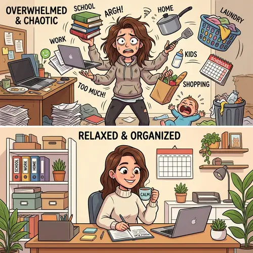 From Overwhelmed to Organized: A Cartoon Journey