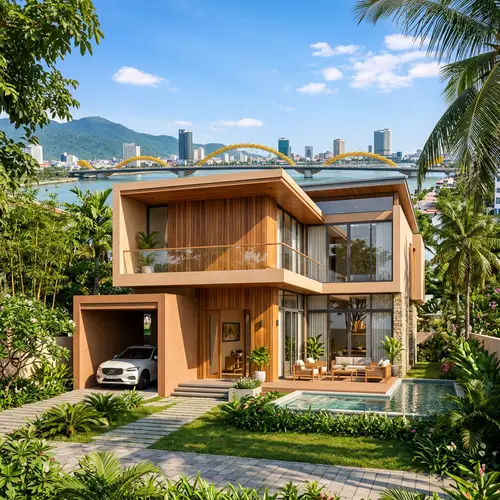 Modern House in Da Nang City | Warm Tones, Beautiful Weather