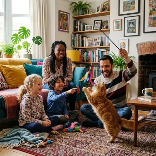 Captivating Story of a Diverse Family with Beloved Pet Cat