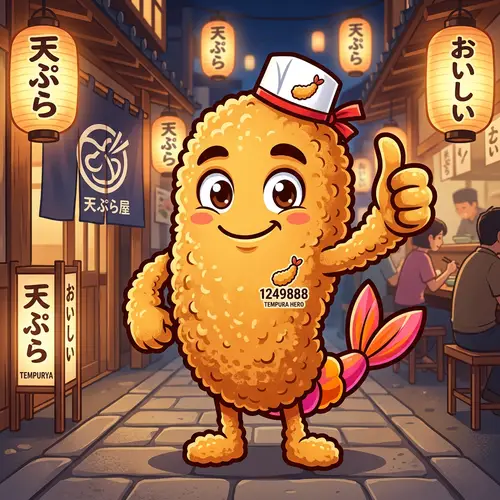 Prawn Tempura Mascot: Adorable Cartoon Character