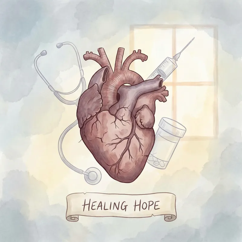 Symbolic Heart Disease Illustration | Mourning Ailing Heart
