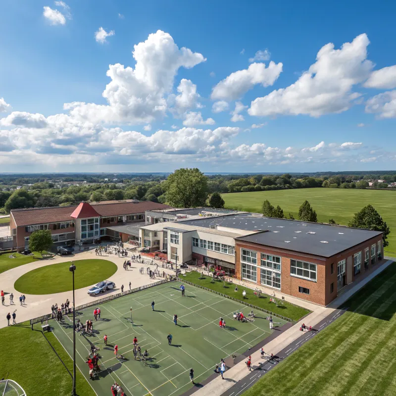 Children Playing at School: A Bright Day Outdoors