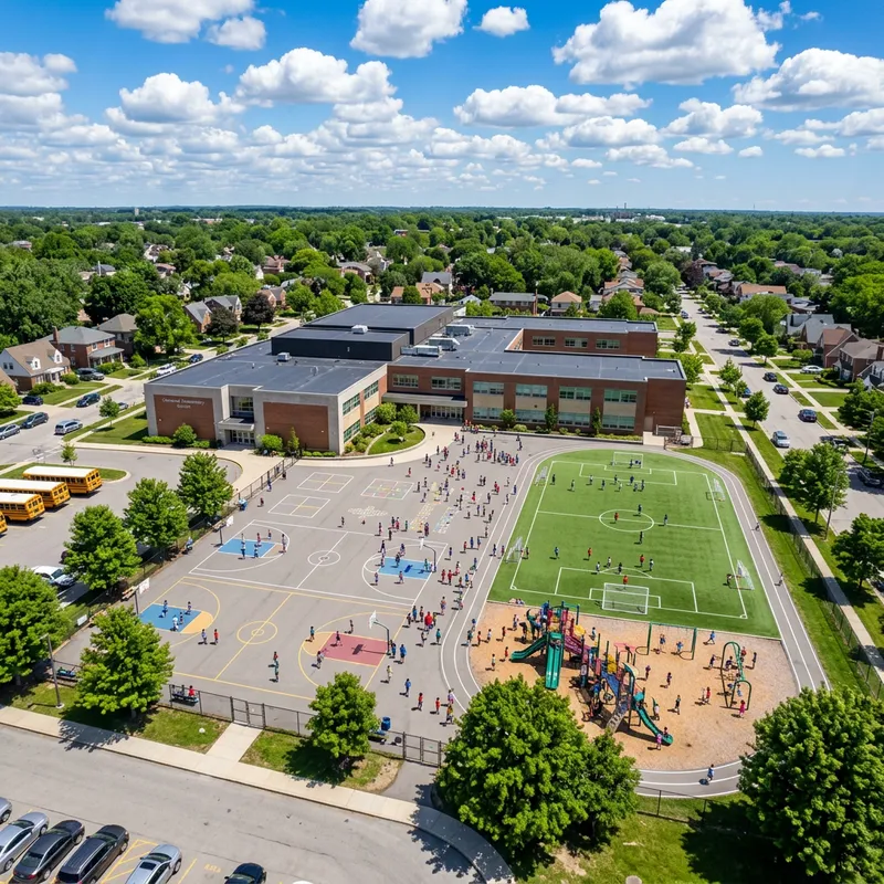 Children Playing at School: A Bright Day Outdoors