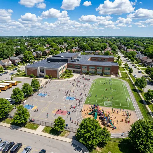 Children Playing at School: A Bright Day Outdoors