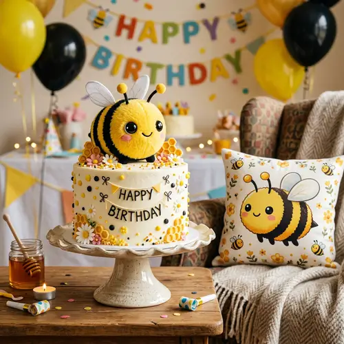 Bee-Themed Birthday Cake | Playful & Inviting Design
