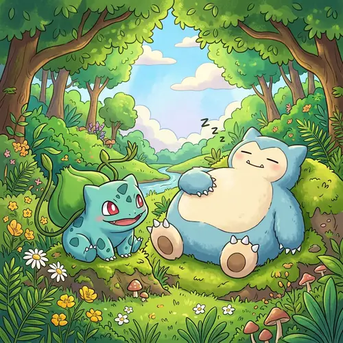 Playful Cartoonish Wallpaper with Two Friend Creatures