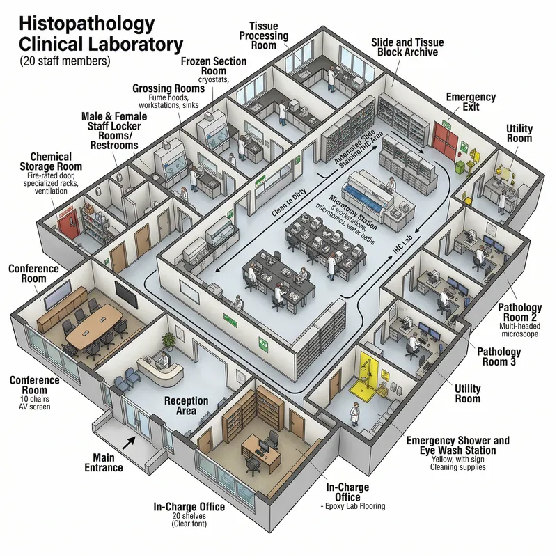 Detailed Floor Plan for Histopathology Laboratory