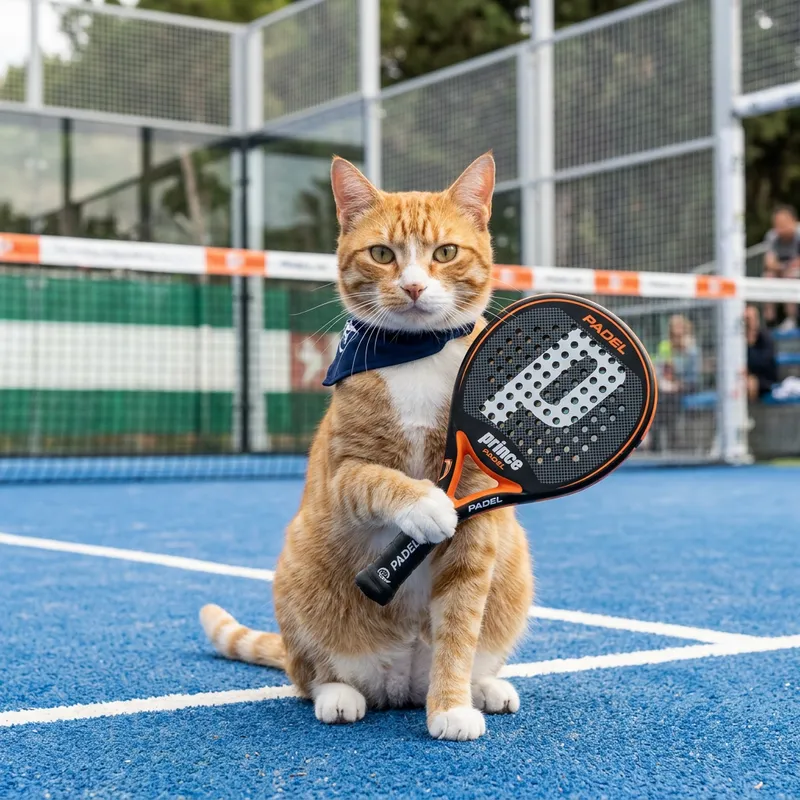 Cat with a Paddle Tennis Racket: A Fun Encounter