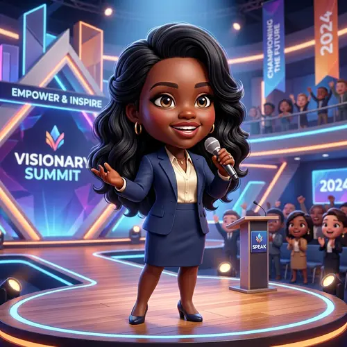 Charming Chibi Woman in Business Suit