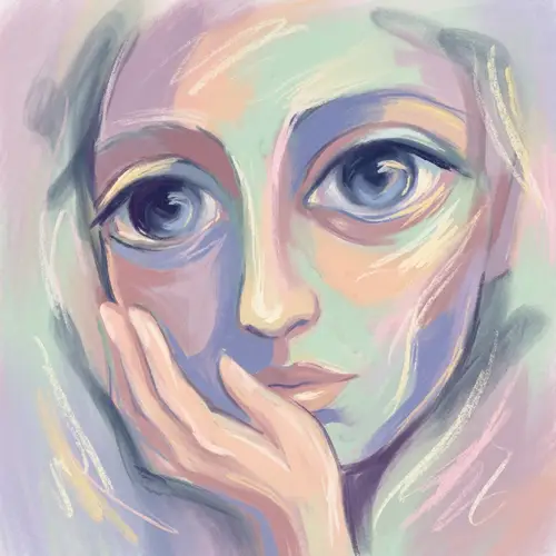 Abstract Self-Portrait in Soft Pastel Colors