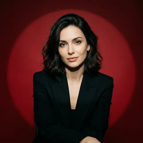 Stylish Model in Black Blazer - Striking Portrait