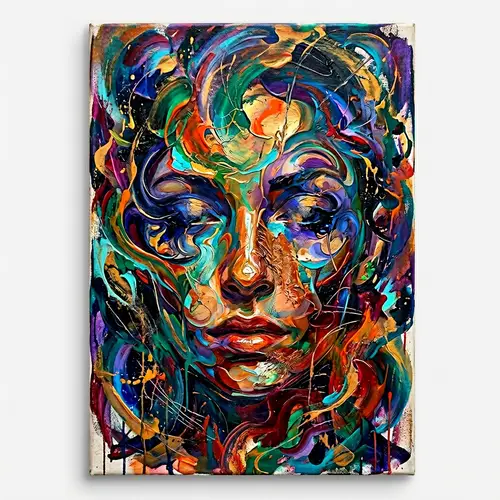Vibrant Abstract Art: Human Portrait in Colors and Shapes