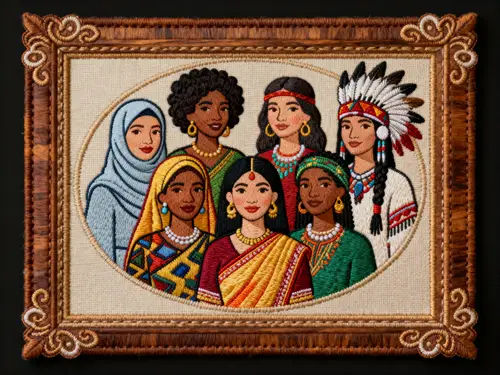 Framed Art Patch of Multicultural Women