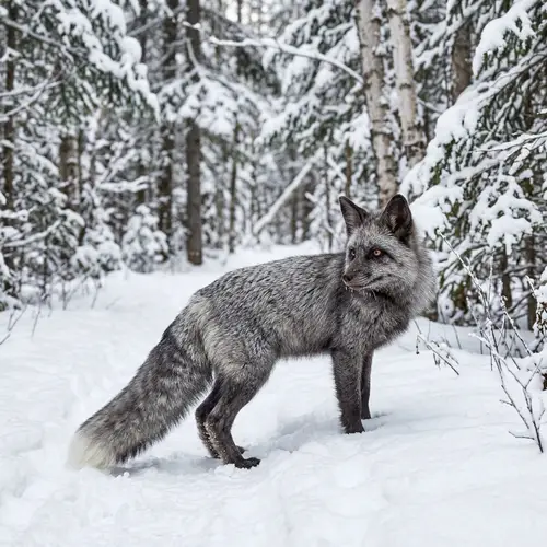 Majestic Silver Fox in Snowy Forest | Wildlife Encounter