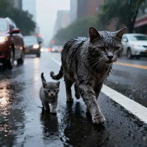 Melancholy in Realism: Grey Cats in the City