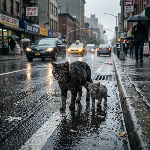 Melancholy in Realism: Grey Cats in the City