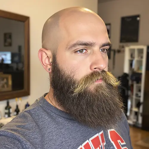 Bald Look with Full Beard: Transformation Guide