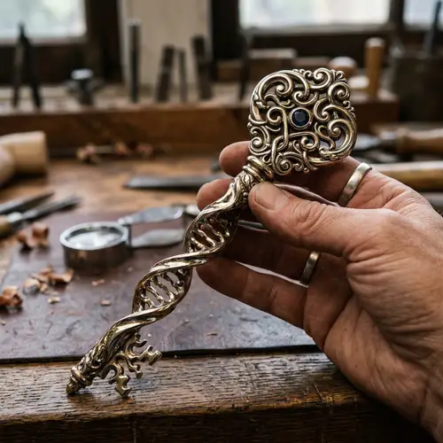 Twisted Design Key - Unique and Intricate Metallic Key