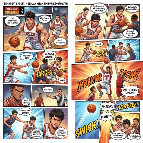 Dynamic Basketball Manga Comic | High Spirits & Excitement