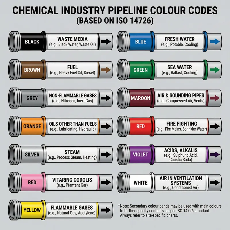 Color Codes for Chemical Industry Pipelines Explained