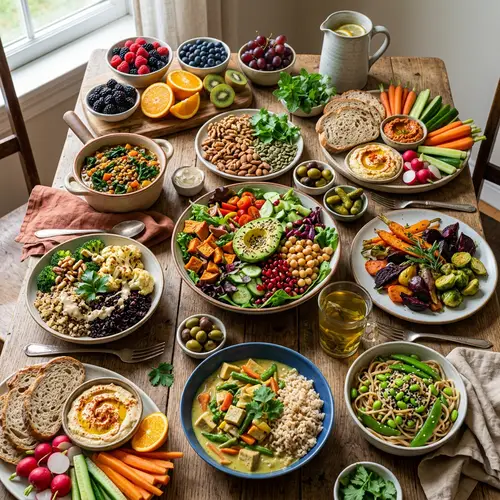 Vibrant Vegan Meal Spread: Nutritional Benefits