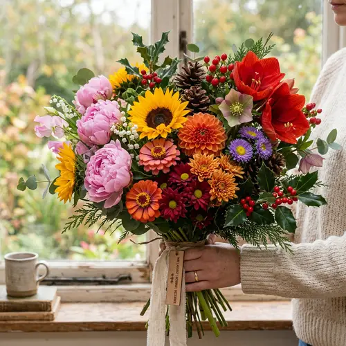 Seasonal Flower Bouquet: May, August, October, December