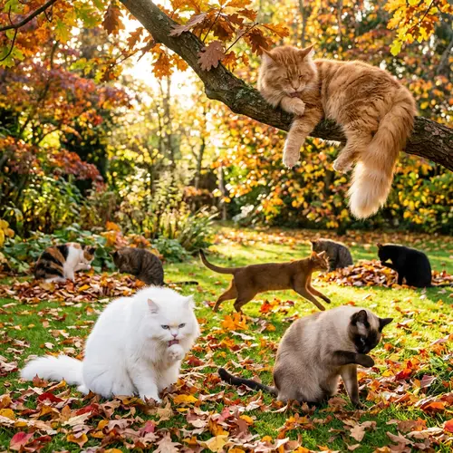 Tranquil Afternoon with Cats: Serene Scene of Feline Companions
