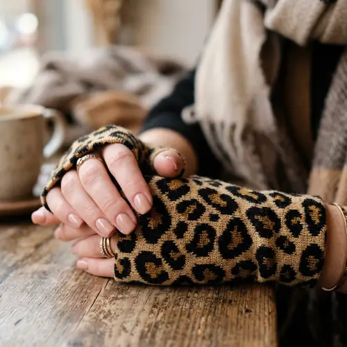 Leopard Print Fingerless Gloves for Stylish Hands