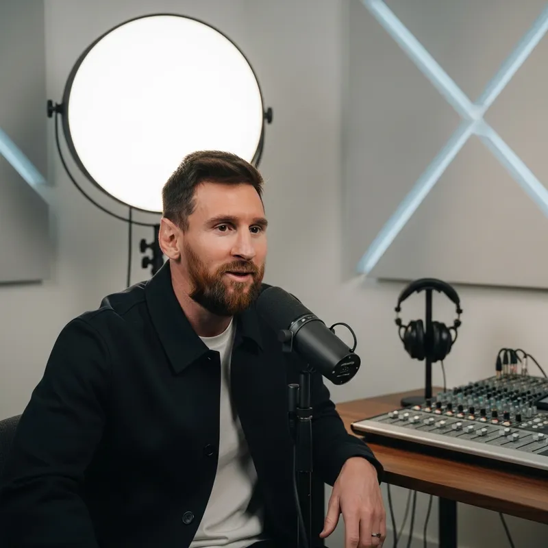 Lionel Messi in Podcasting Studio
