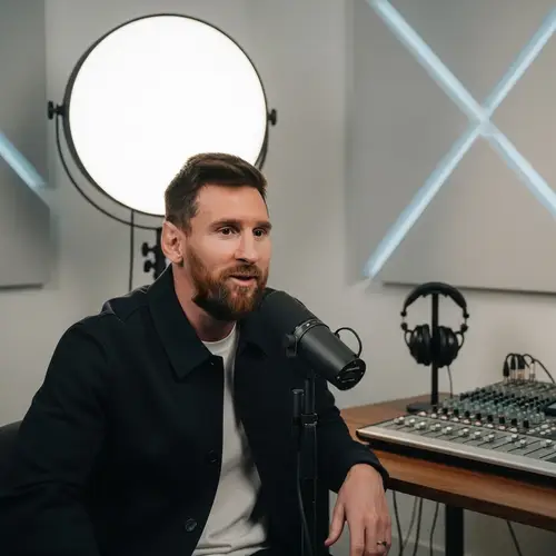 Lionel Messi in Podcasting Studio