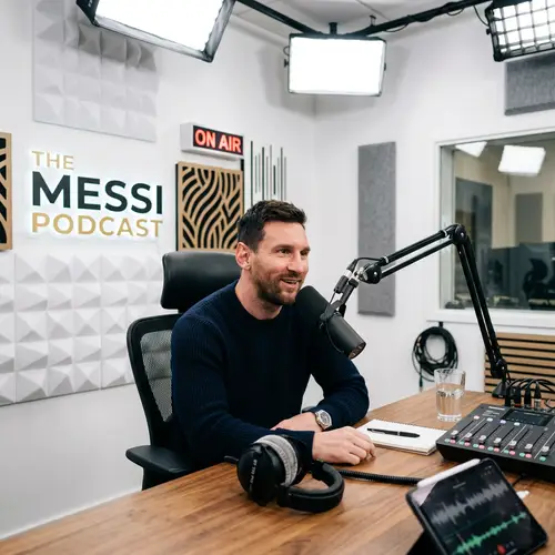 Lionel Messi in Podcasting Studio