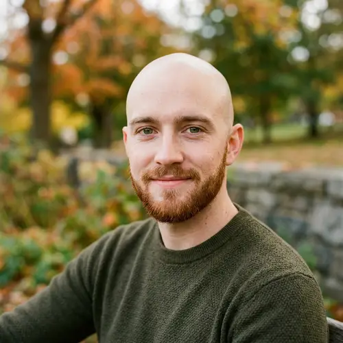 Portrait of a Young Bald Male with Reddish Beard
