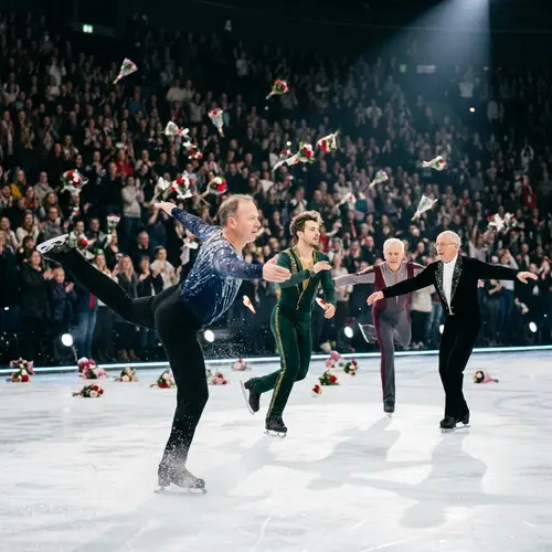 Dynamic Ice Rink Figure Skating Show with Putin, Zelensky, Trump & Biden