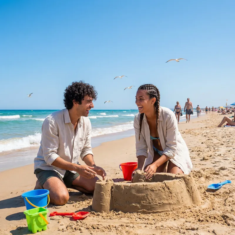 Modern Spanish Couple Enjoying Beach at 25 Modern Spanish Couple Enjoying Beach at 25