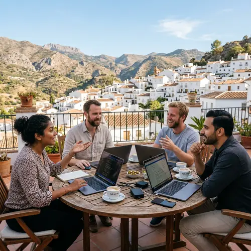 Digital Nomads Round Table in Spanish Landscape