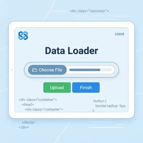 Interactive HTML Page Design | Data Loader, Choose File, Upload & Finish