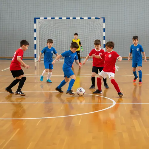 Kids Playing Futsal on the Court
