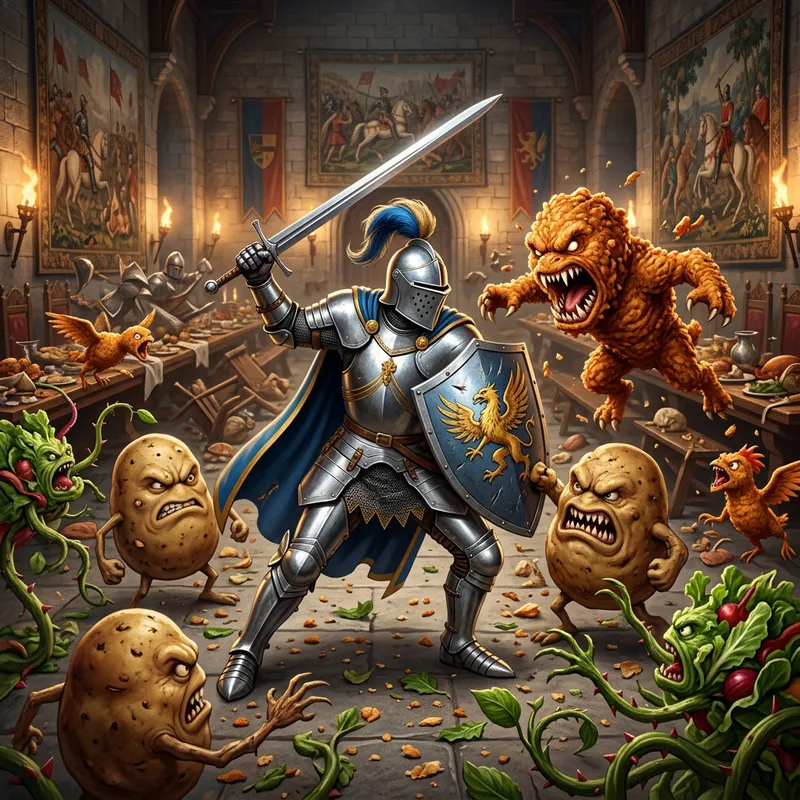 Epic Battle of Knight vs. Food Epic Battle of Knight vs. Food