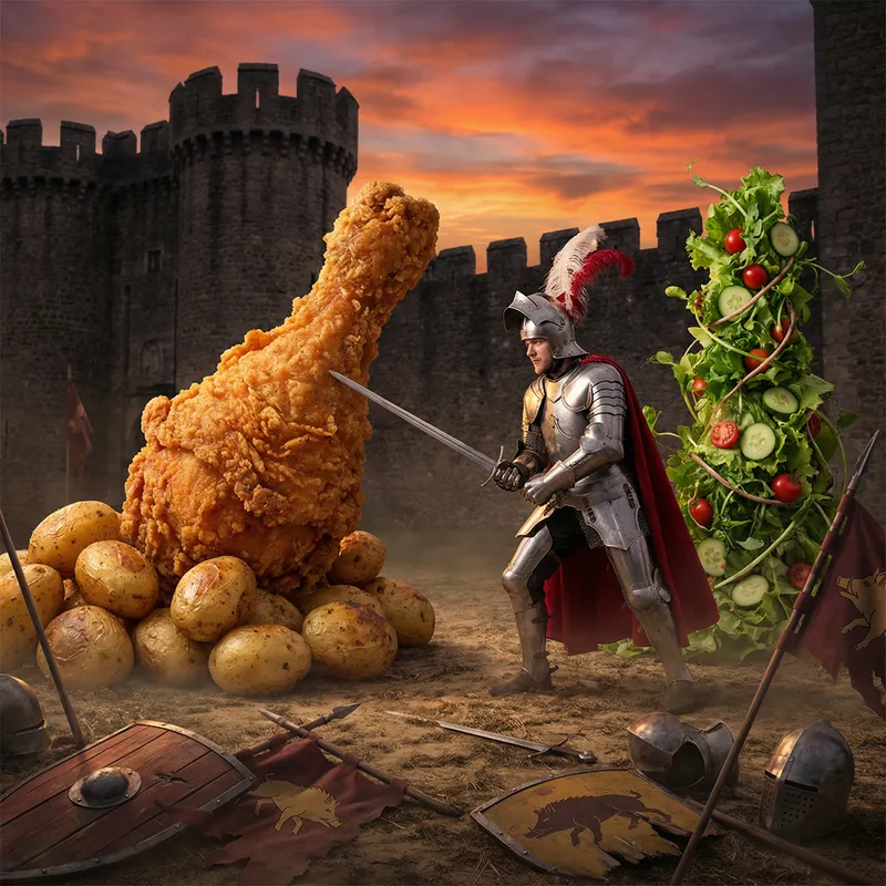 Knight Battles Food Buffet - Clash of Culinary Titans Knight Battles Food Buffet - Clash of Culinary Titans