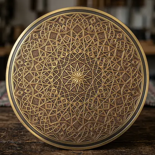 Intricate Geometric Circle Design: Harmony & Craftsmanship