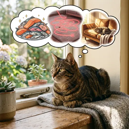 Contemplative Tabby Cat Dreaming | Quiet & Peaceful Setting