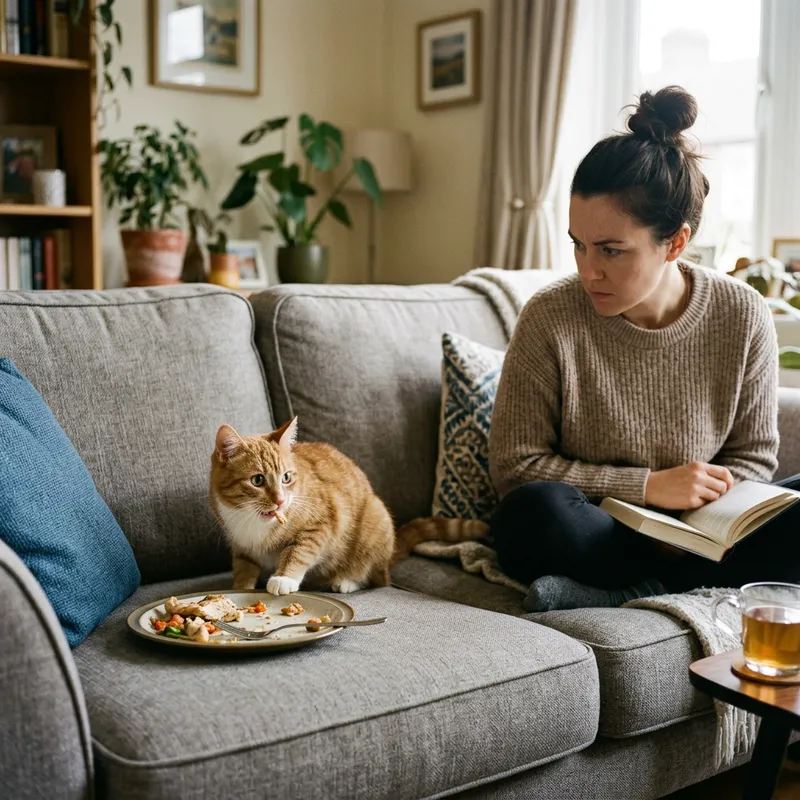 Mischievous Cat Nibbling on Sofa - Hilarious Moment Mischievous Cat Nibbling on Sofa - Hilarious Moment