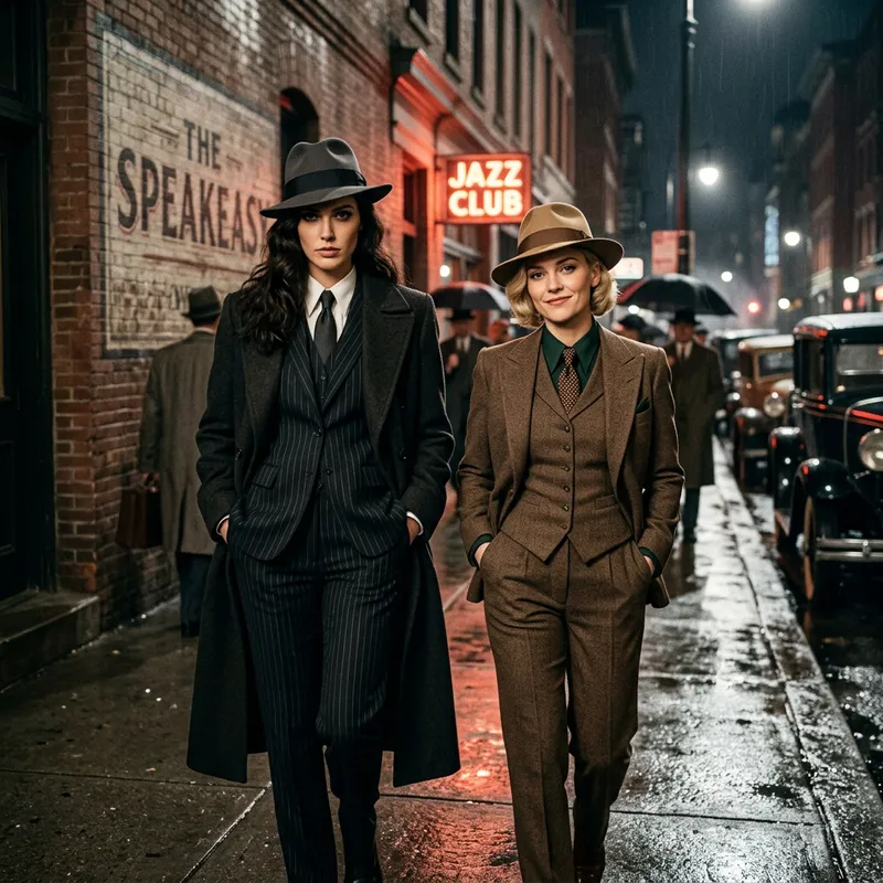 Regina Mills and Emma Swan: Stylish Gangster Women in Hats Regina Mills and Emma Swan: Stylish Gangster Women in Hats