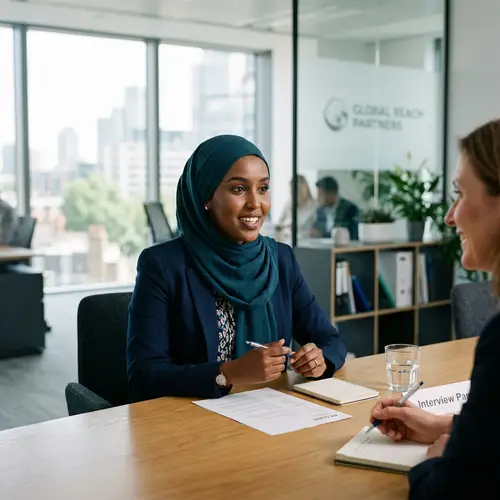 Somali Woman in Hijab at Job Interview