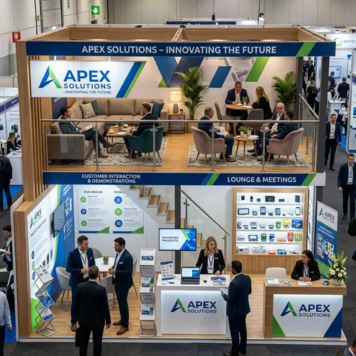 Two-Story Exhibition Booth: Engaging & Professional Design