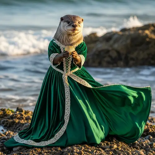 Charming Female Otter in a Dress - Adorable Imagery